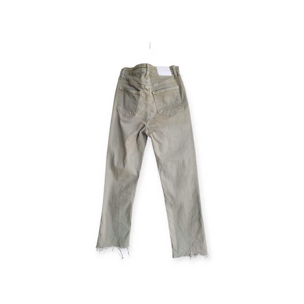 Jonathan Simkhai Green High Rise Frayed Hem Straight Leg Eco-Friendly Jeans 25 - Picture 6 of 16